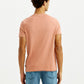 Men's Redloop Typography Peach Slim Fit T-shirt - Back View