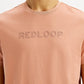 Men's Redloop Typography Peach Slim Fit T-shirt - Detail View