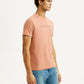 Men's Redloop Typography Peach Slim Fit T-shirt - Side View