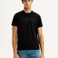 Men's Redloop Typography Black Slim Fit T-shirt - Front View