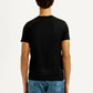 Men's Redloop Typography Black Slim Fit T-shirt - Back View