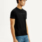 Men's Redloop Typography Black Slim Fit T-shirt - Side View