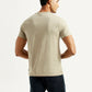 Men's Floral Beige Slim Fit T-shirt - Back View