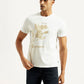 Men's Redloop Floral White Slim Fit T-shirt - Front View
