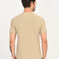 Men's Solid Beige Slim Fit T-shirt - back View