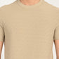 Men's Solid Beige Slim Fit T-shirt - deatil View