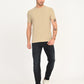 Men's Solid Beige Slim Fit T-shirt - 6 View