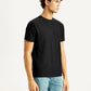 Men's Redloop Solid Black Slim Fit T-shirt - Side View