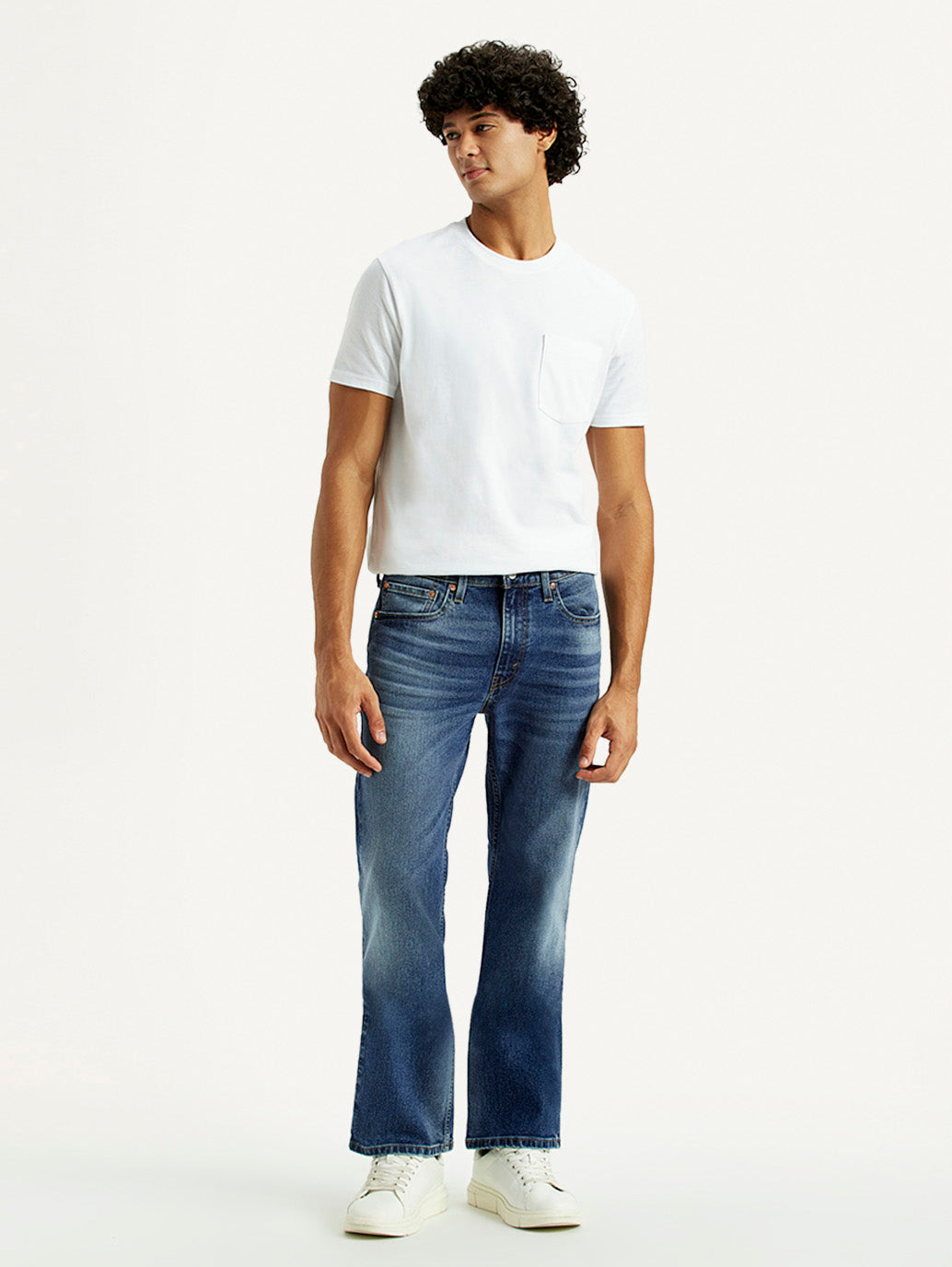 Men's 527 Med Indigo Bootcut Fit Mid Rise Kooltex Jeans - Front View