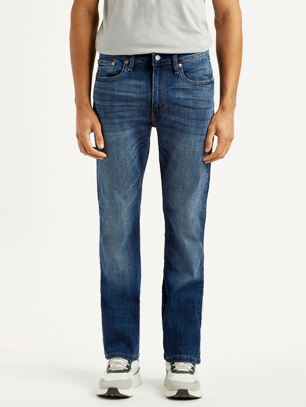 Men's 527 Blue Slim Bootcut Fit Mid Rise Jeans - Front View