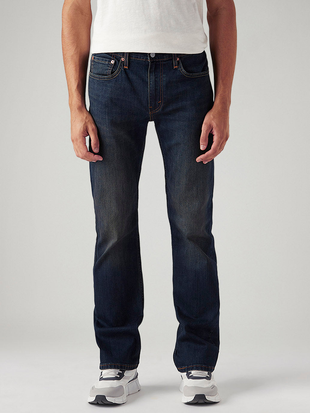Men's Tinted 527 Navy Bootcut Mid Rise Jeans - Front View
