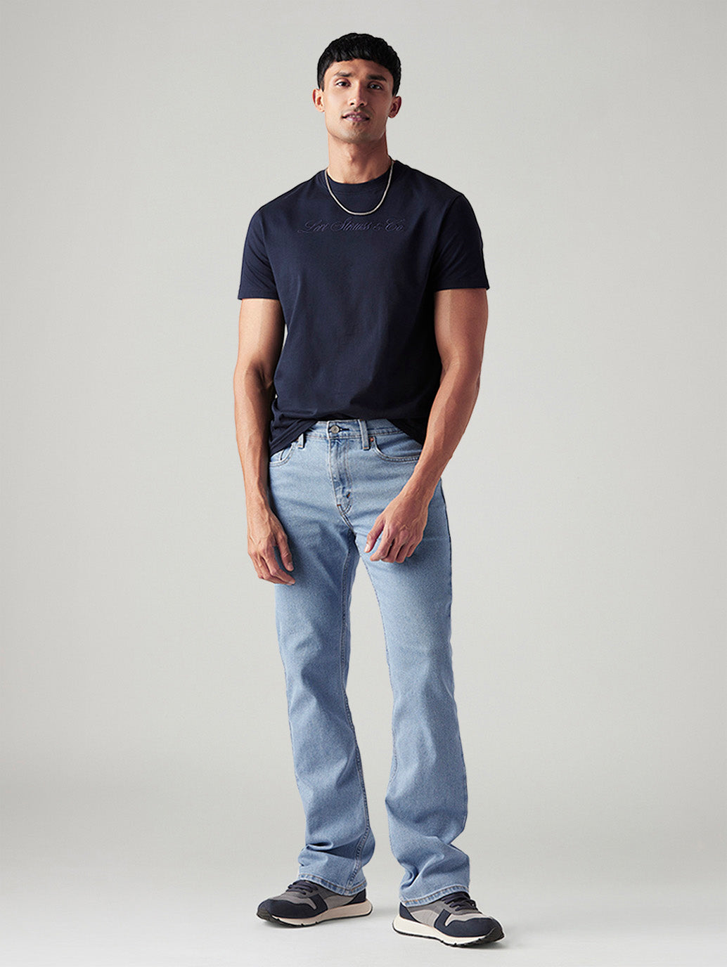 Men's 527 Light Blue Bootcut Fit Mid Rise Jeans - Styleshot View