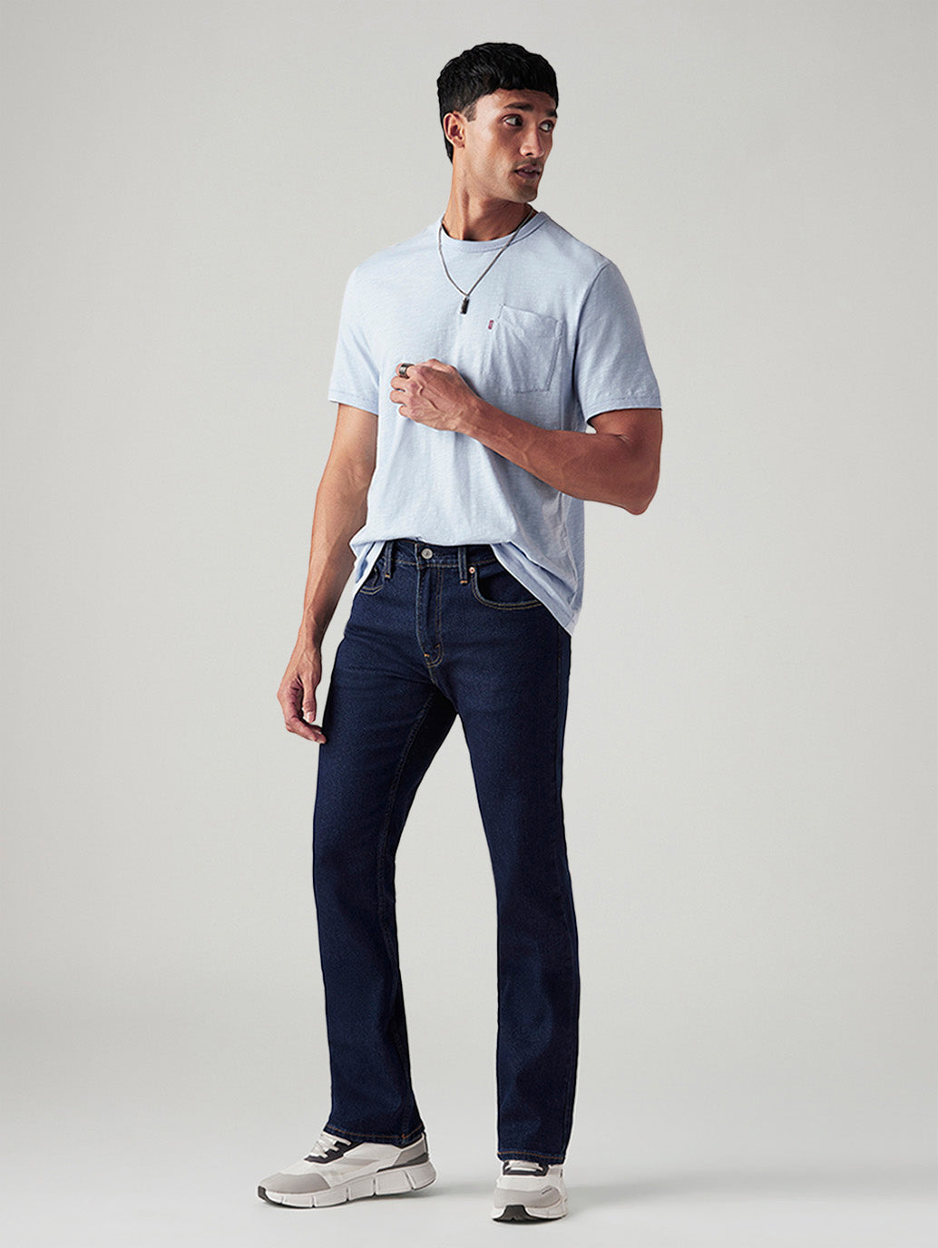 Men's 527 Dark Blue Bootcut Fit Mid Rise Jeans - Styleshot View