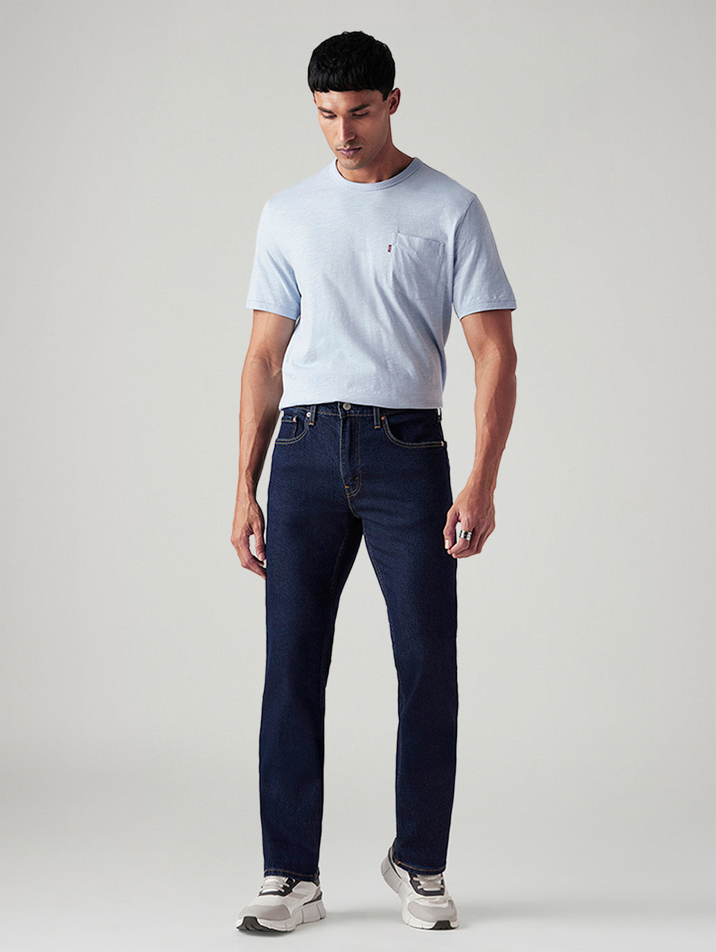 Men's 527 Dark Blue Bootcut Fit Mid Rise Jeans - Front View