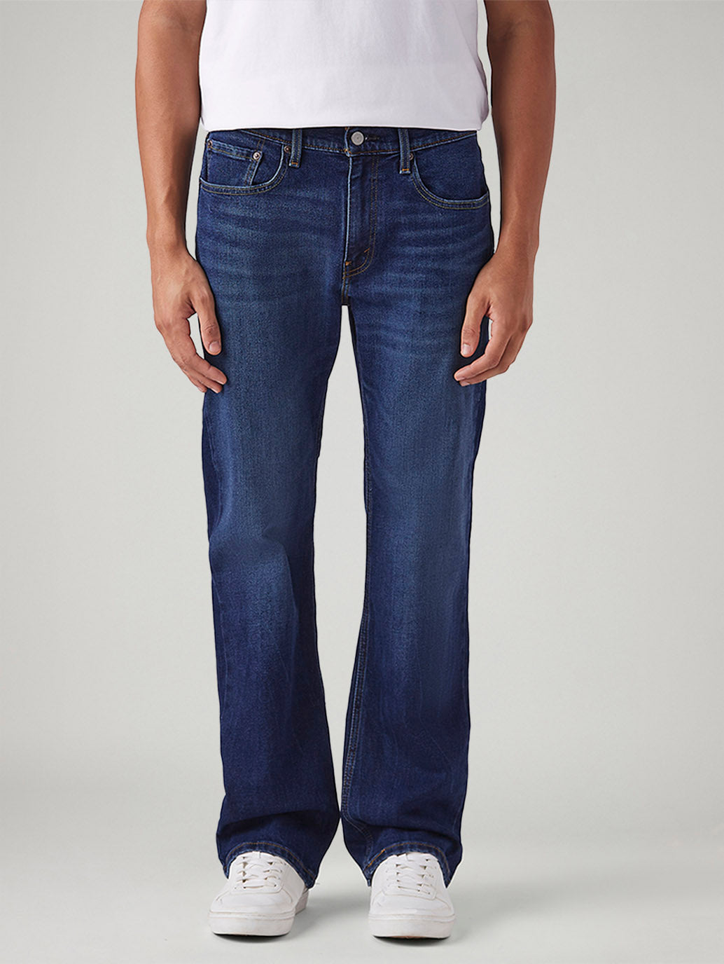 Men's 527 Dark Blue Bootcut Fit Mid Rise Jeans - Front View
