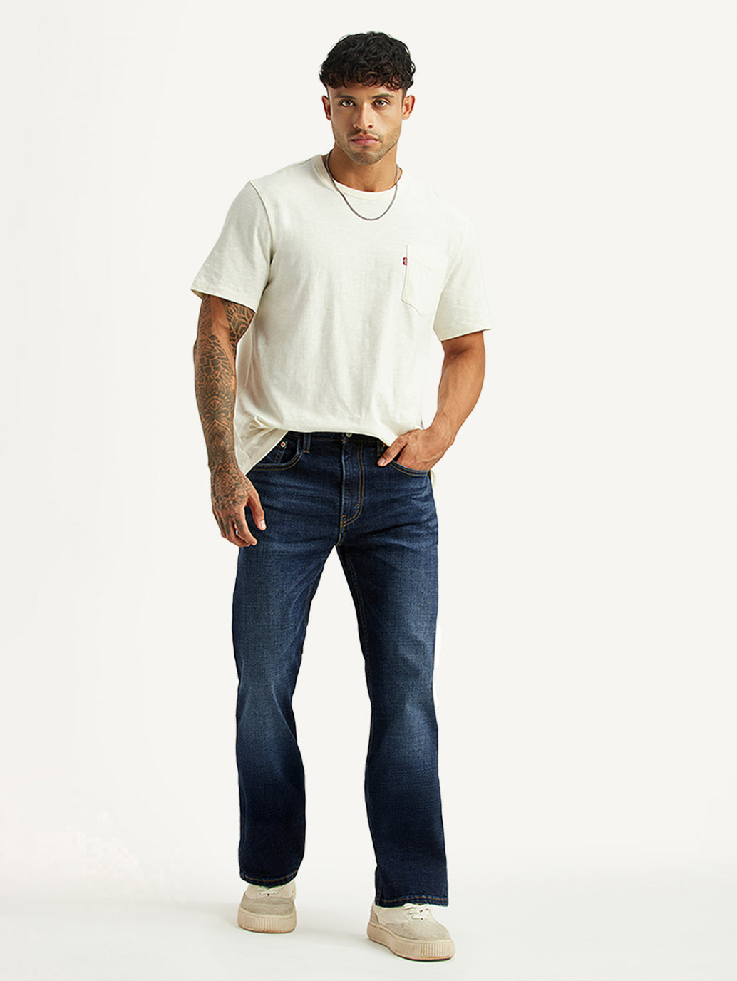 Men's 527 Dark Blue Bootcut Fit Hyper Stretch Jeans