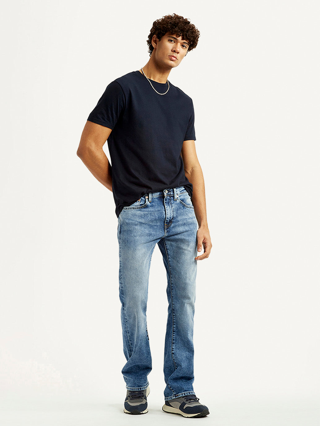Men's 527 Blue Slim Bootcut Fit Mid Rise Jeans