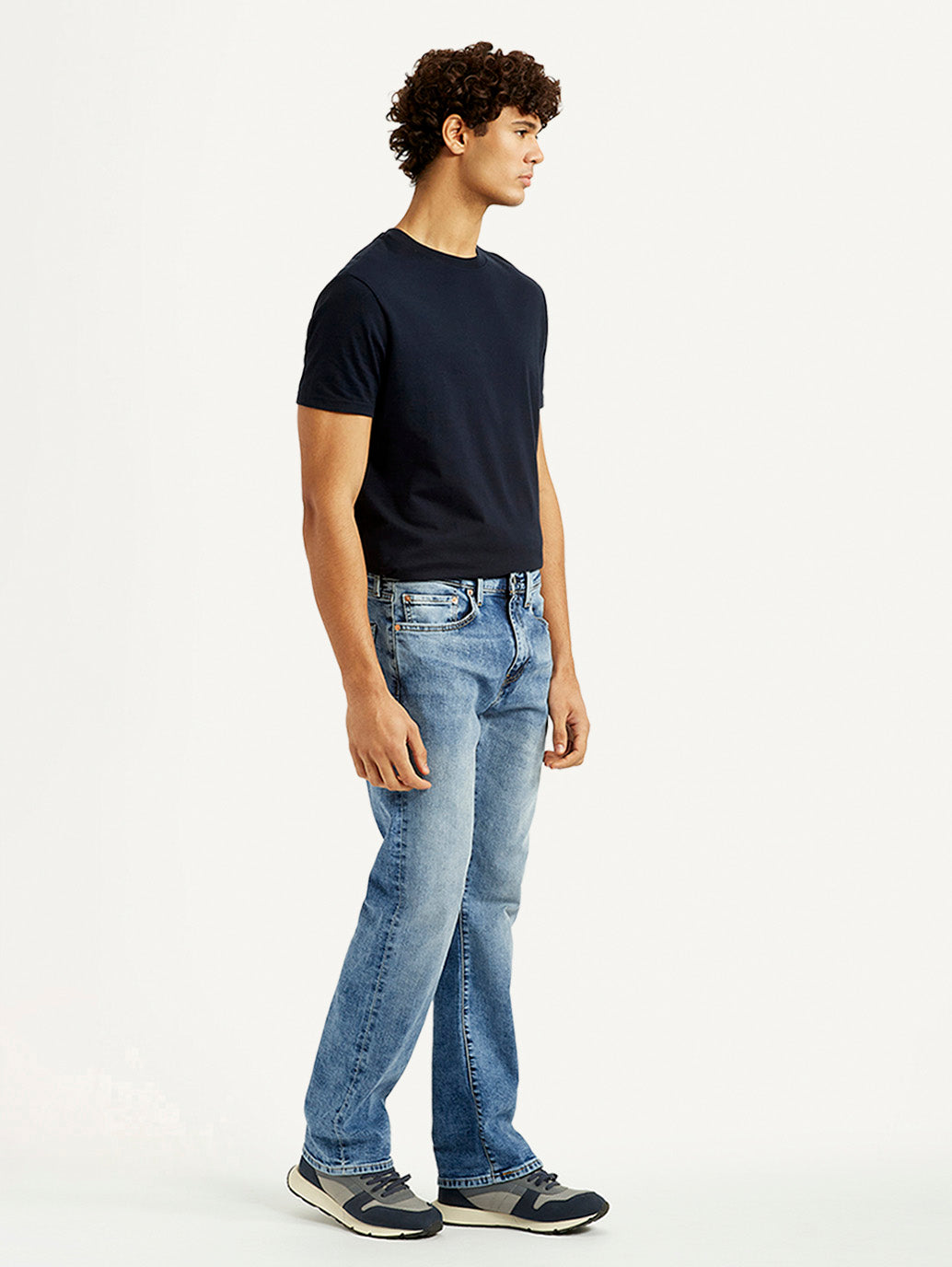 Men's 527 Blue Slim Bootcut Fit Mid Rise Jeans - Side View
