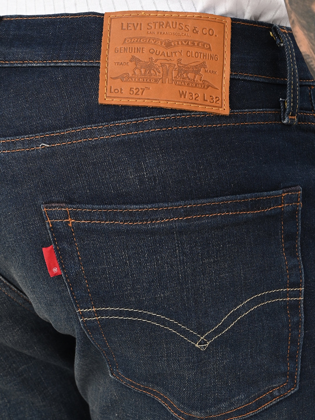 Men's 527 Dark Blue Bootcut Fit Mid Rise Jeans - A66340083 View