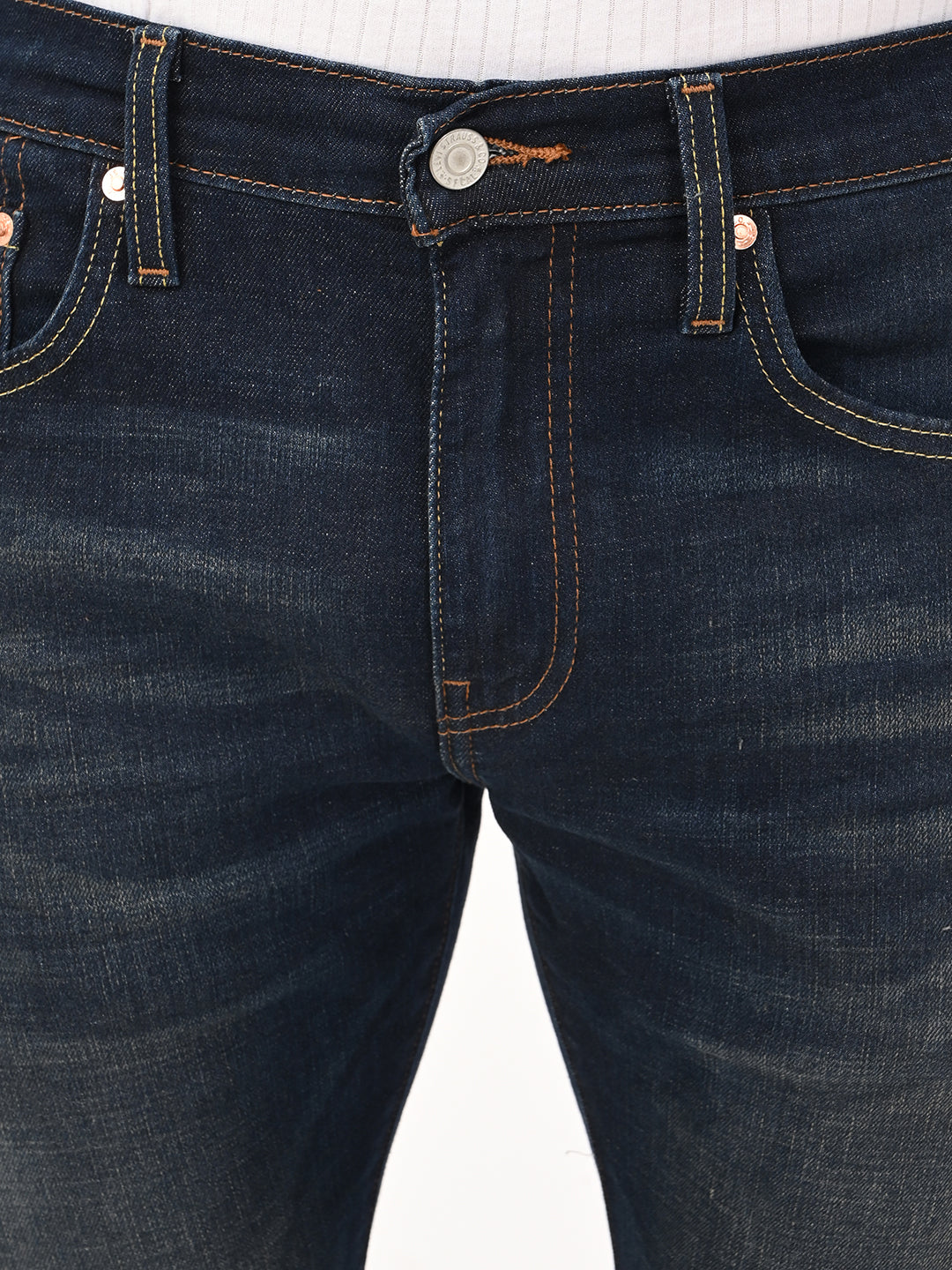 Men's 527 Dark Blue Bootcut Fit Mid Rise Jeans - detail View