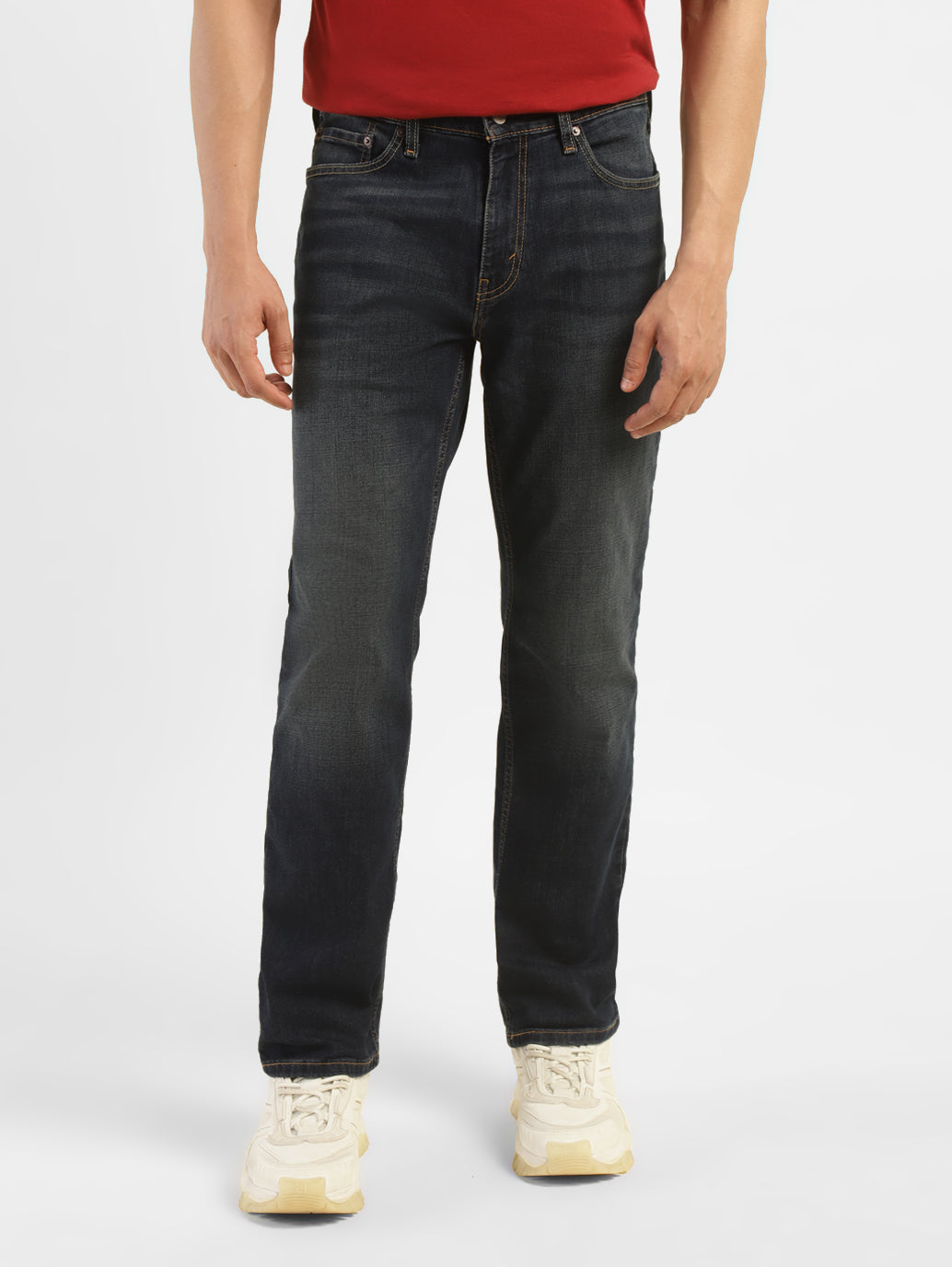 Men's 541 Blue Athletic Tapered Fit Mid Rise Jeans - Front View