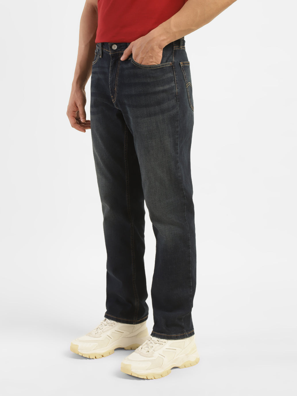 Men's 541 Blue Athletic Tapered Fit Mid Rise Jeans - Side View