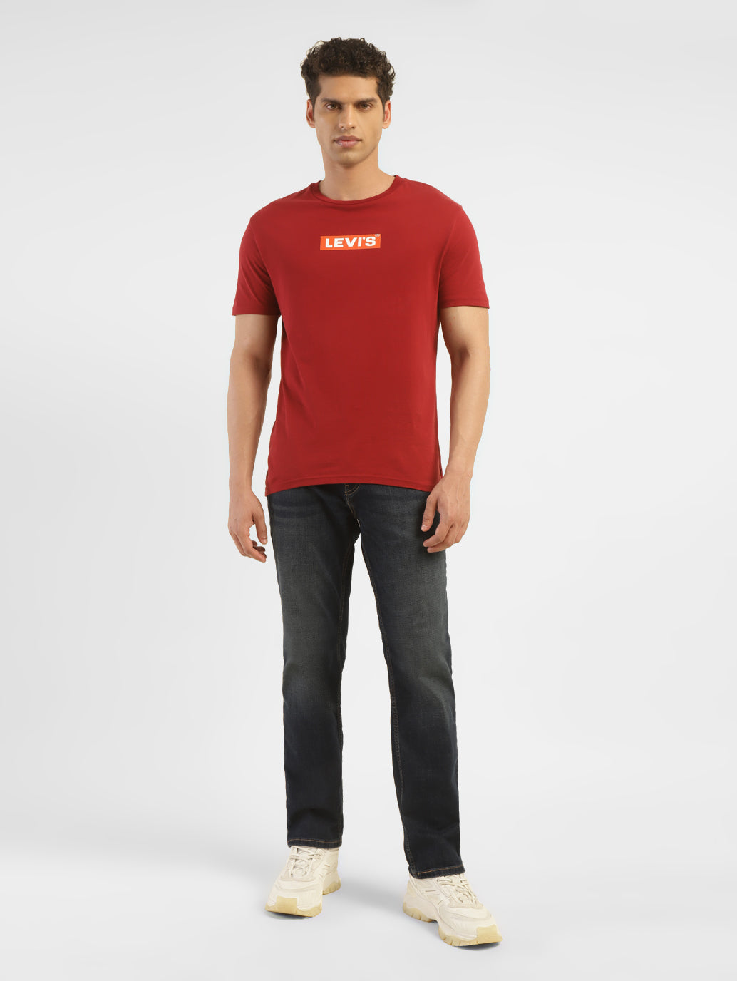 Men's 541 Blue Athletic Tapered Fit Mid Rise Jeans - Front View