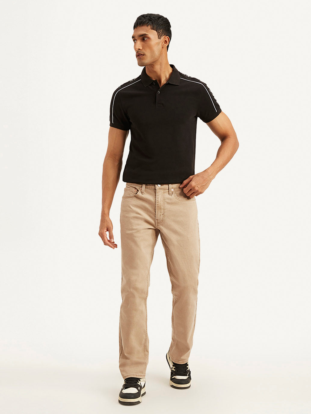 Men's 541 Beige Athletic Tapered Fit Mid Rise Jeans - Front View