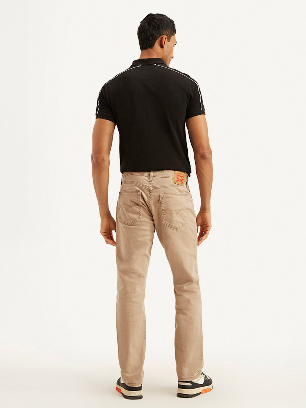 Men's 541 Beige Athletic Tapered Fit Mid Rise Jeans - Back View