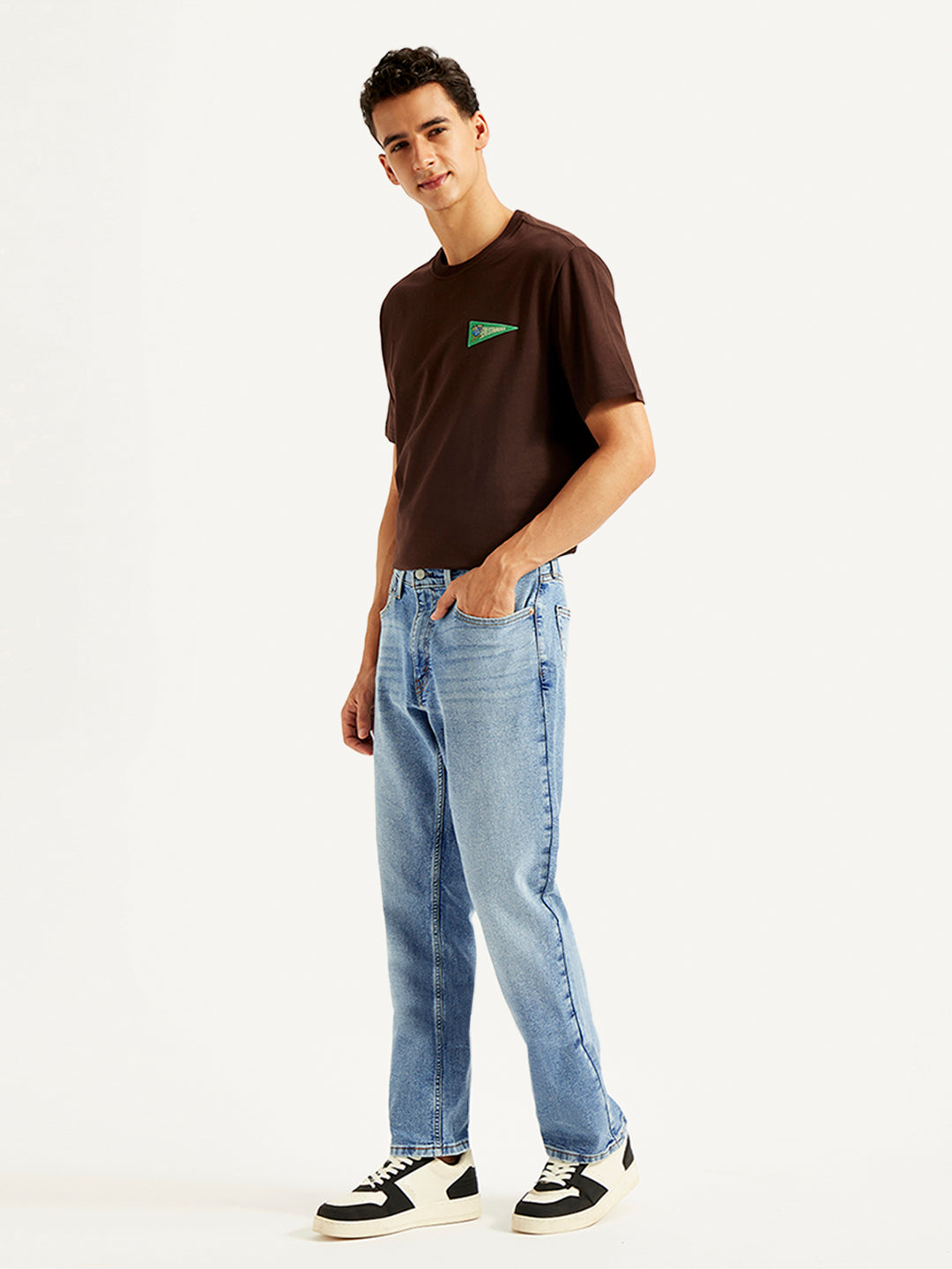 Men's 541 Blue Athletic Tapered Fit Mid Rise Jeans - Side View