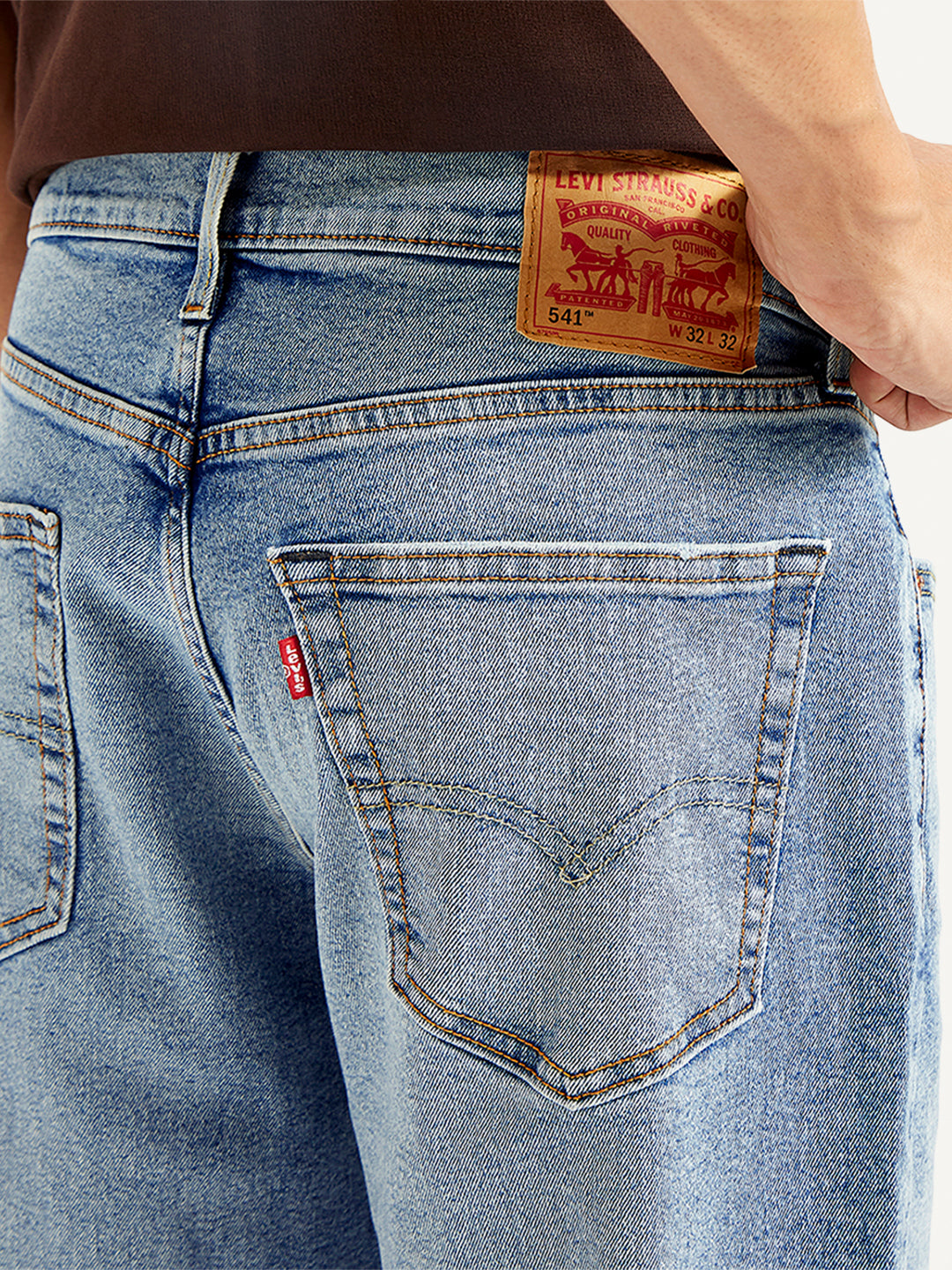 Men's 541 Blue Athletic Tapered Fit Mid Rise Jeans - Detail View