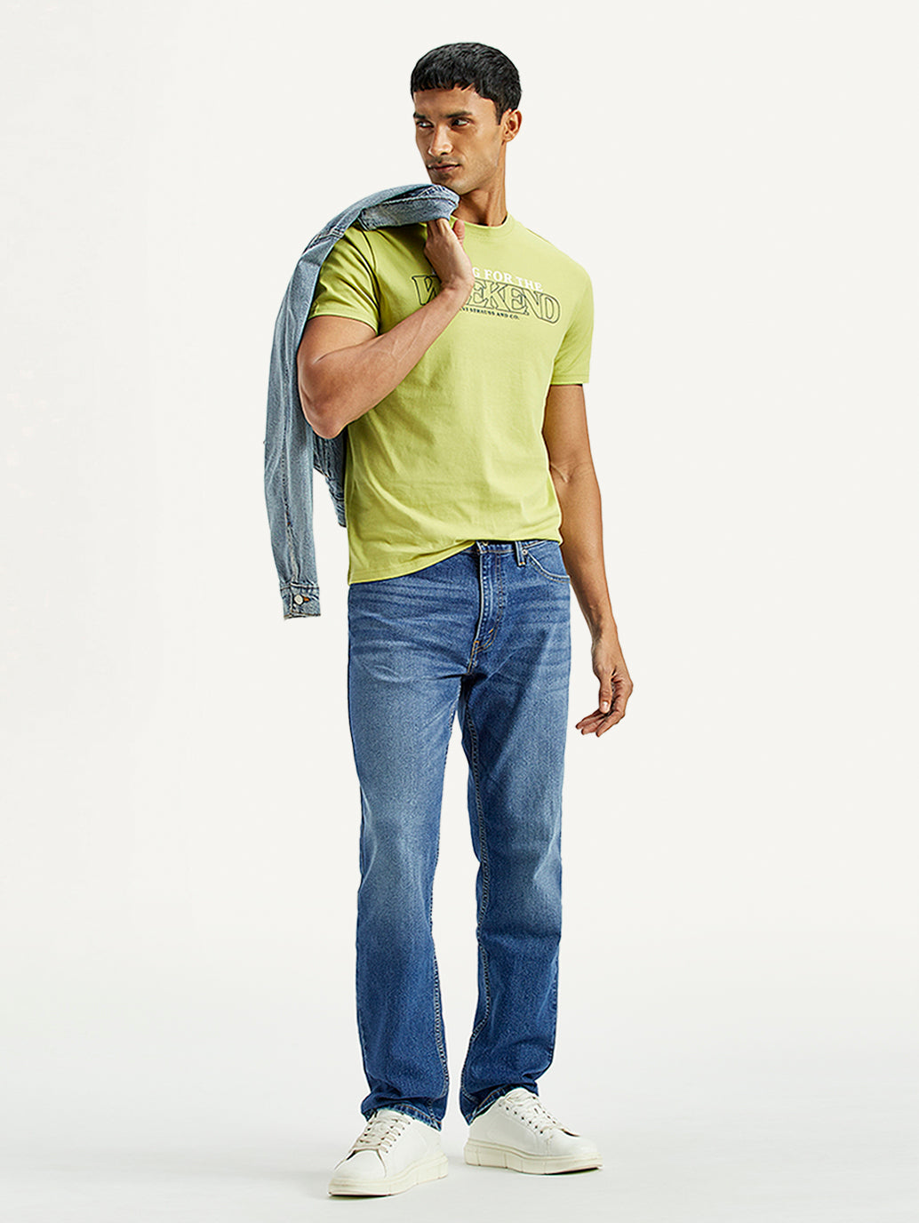 Men's 541 Indigo Athletic Tapered Fit Mid Rise Jeans - Styleshot View