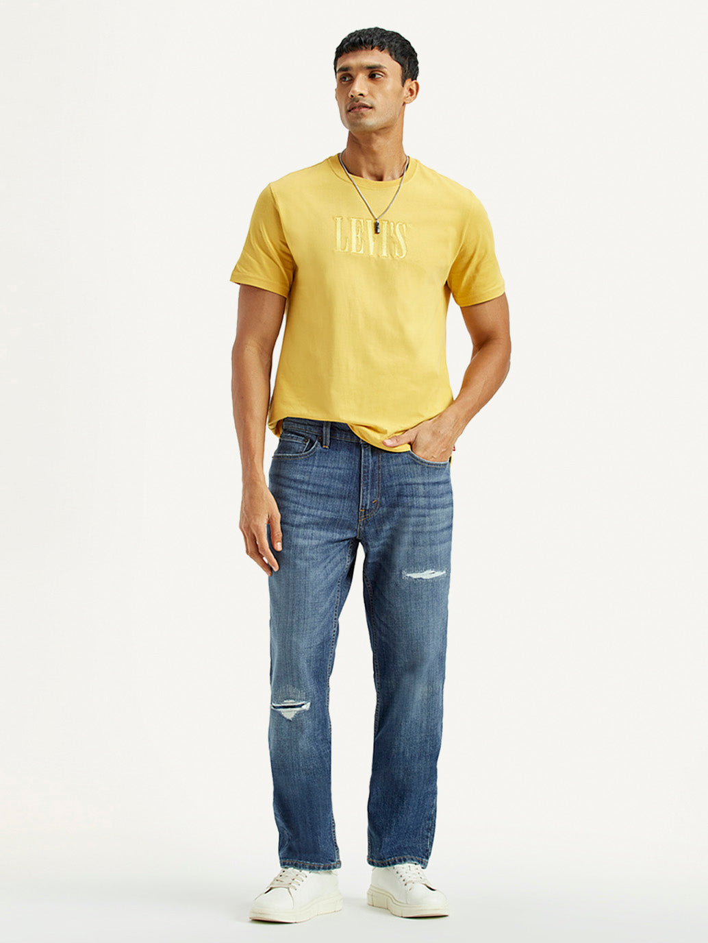 Men's 541 Med Indigo Athletic Tapered Fit Mid Rise Jeans