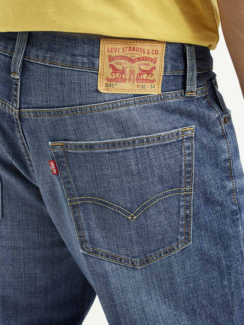 Men's 541 Med Indigo Athletic Tapered Fit Mid Rise Jeans - Detail View