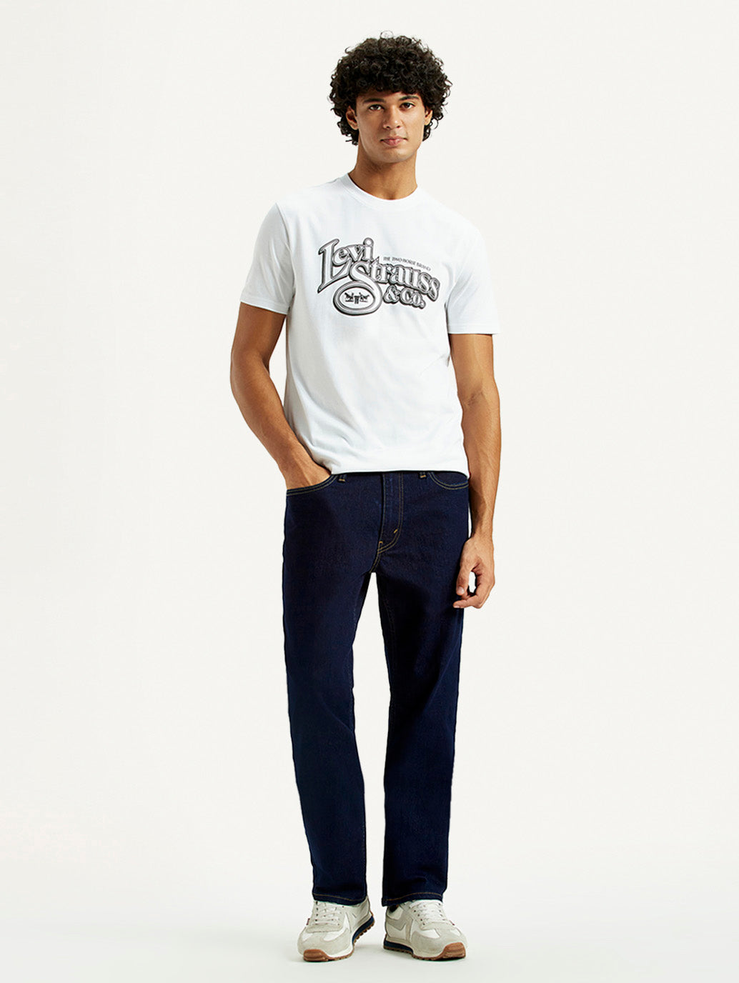 Men's 541 Navy Blue Athletic Tapered Fit Mid Rise Jeans