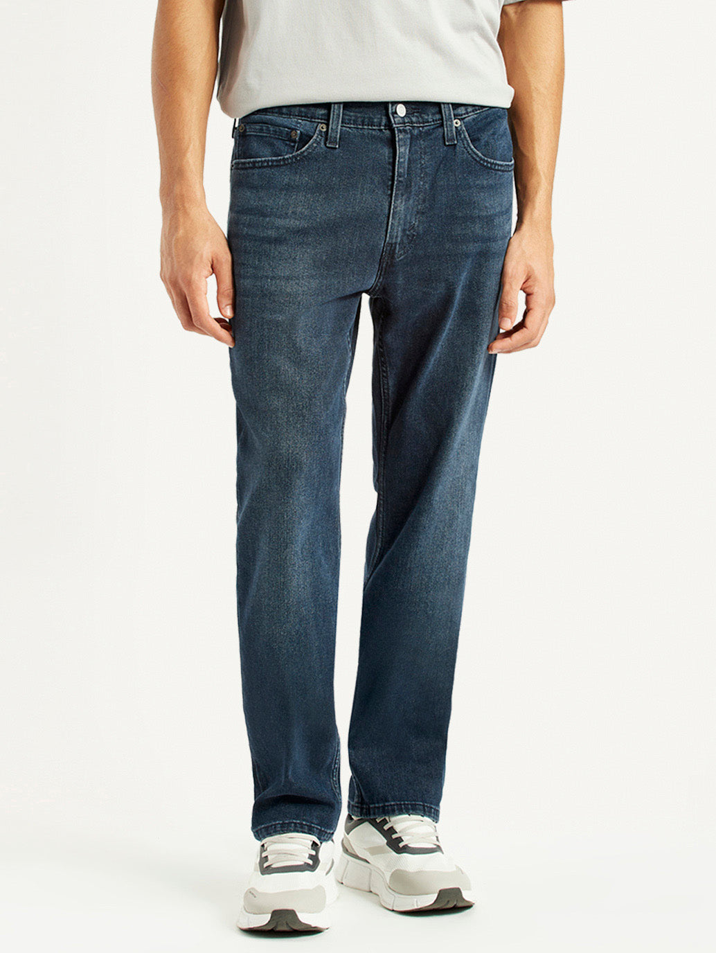 Men's 541 Dark Blue Athletic Tapered Fit Mid Rise Jeans - Front View