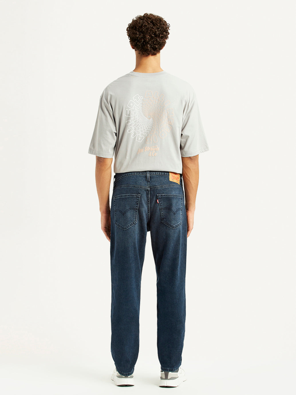 Men's 541 Dark Blue Athletic Tapered Fit Mid Rise Jeans - Back View