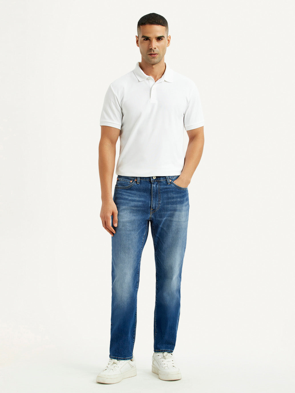 Men's 541 Blue Regular Tapered Fit Mid Rise Jeans - Front View