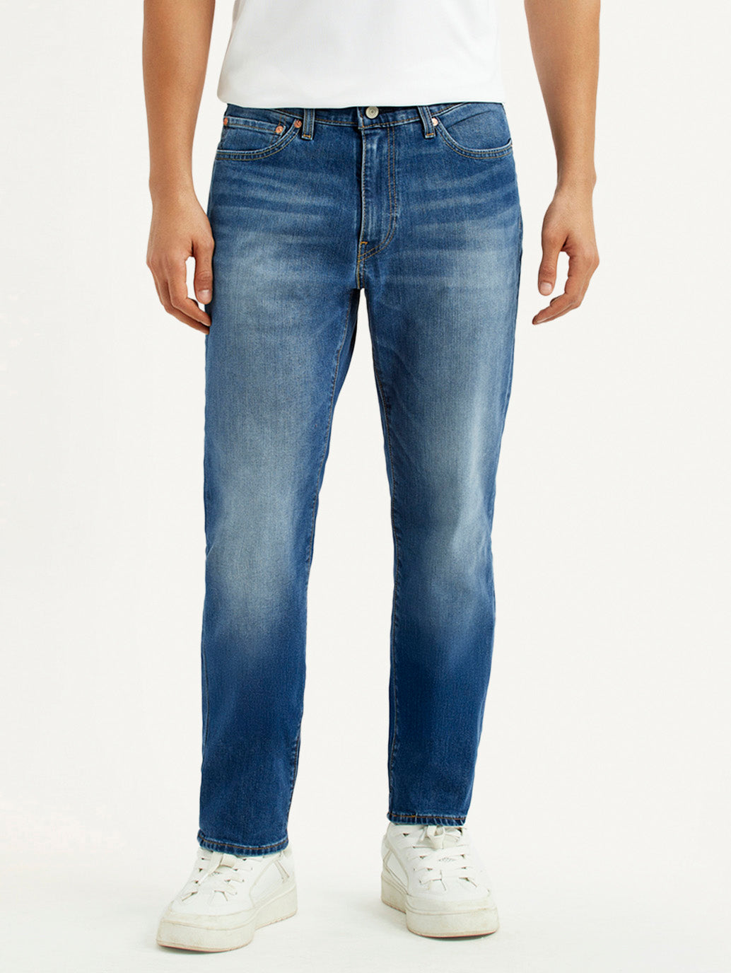 Men's 541 Blue Regular Tapered Fit Mid Rise Jeans - Front View