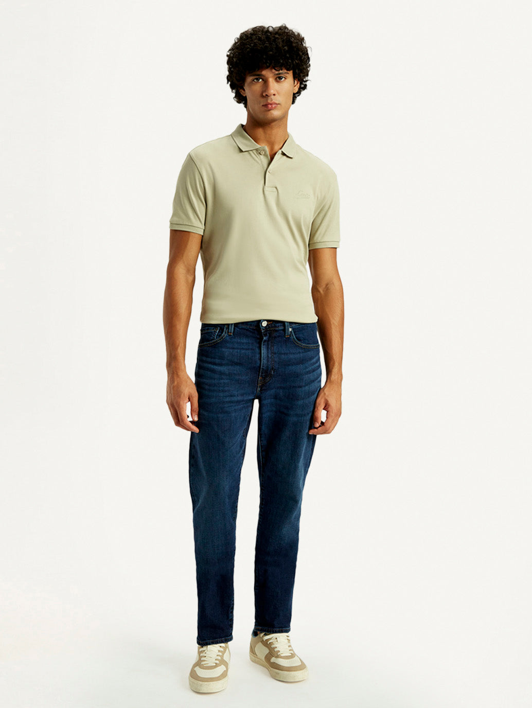 Men's 541 Med Indigo Athletic Tapered Fit Mid Rise Selvedge Jeans - Front View