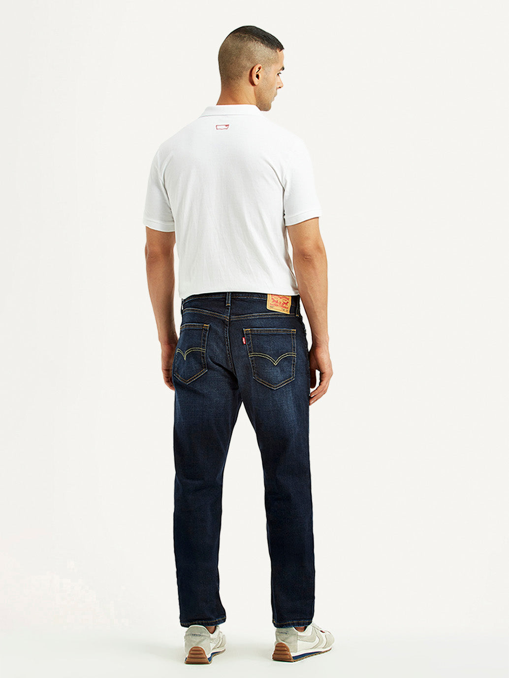 Men's 541 Dark Blue Regular Tapered Fit Mid Rise Jeans - Back View