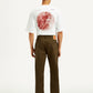 Men's 541 Brown Overdyed Athletic Tapered Fit Mid Rise Jeans - Back View