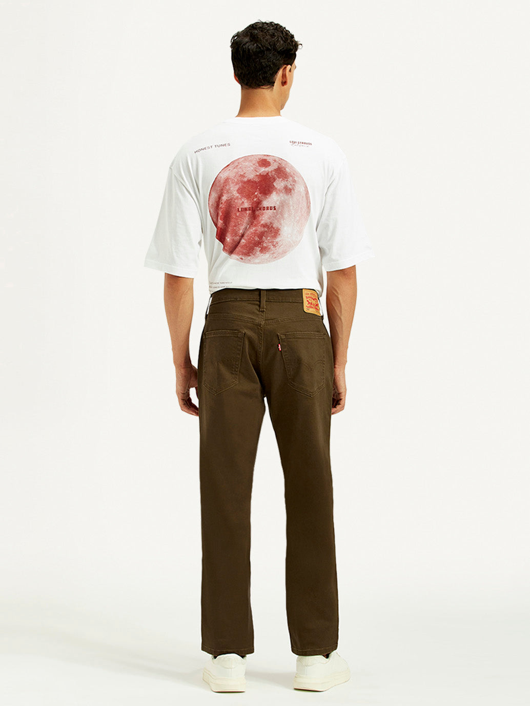 Men's 541 Brown Overdyed Athletic Tapered Fit Mid Rise Jeans - Back View