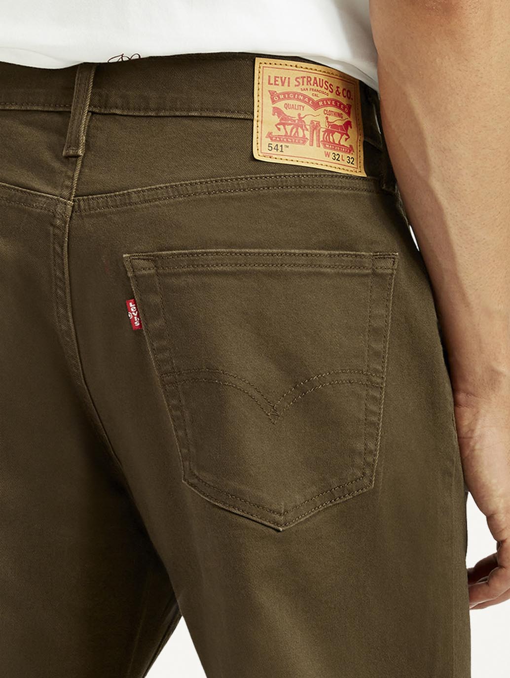 Men's 541 Brown Overdyed Athletic Tapered Fit Mid Rise Jeans - Detail View