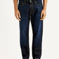 Men's 541 Navy Athletic Tapered Fit Mid Rise Selvedge Jeans - Front View