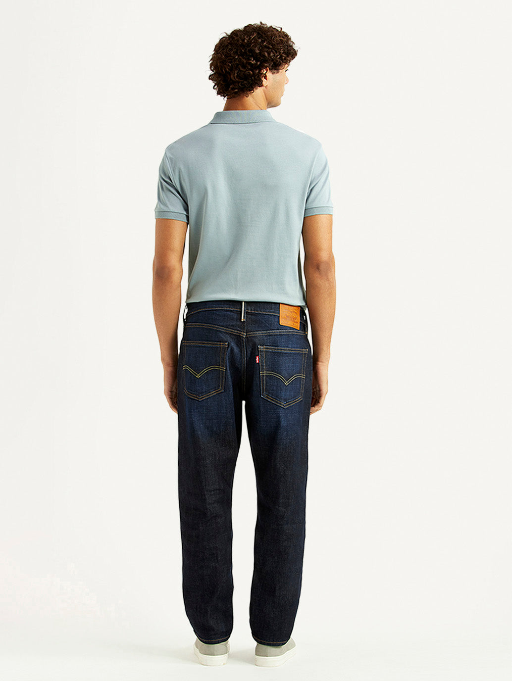 Men's 541 Navy Athletic Tapered Fit Mid Rise Selvedge Jeans - Back View