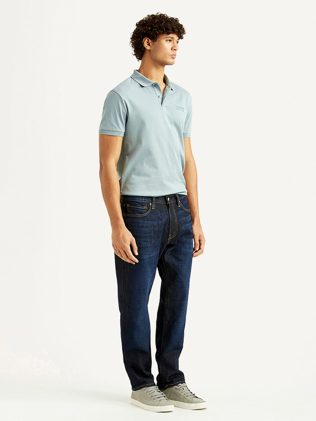Men's 541 Navy Athletic Tapered Fit Mid Rise Selvedge Jeans - Side View