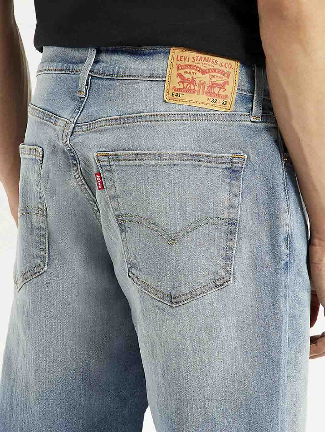 Men's 541 Light Blue Athletic Tapered Fit Mid Rise Jeans - Detail View