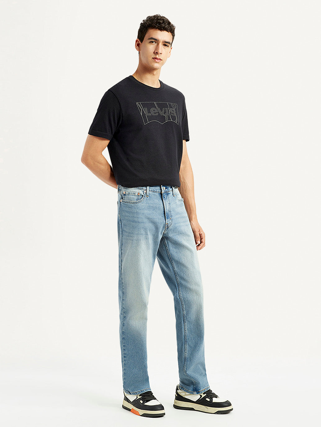 Men's 541 Light Blue Athletic Tapered Fit Mid Rise Jeans - Side View