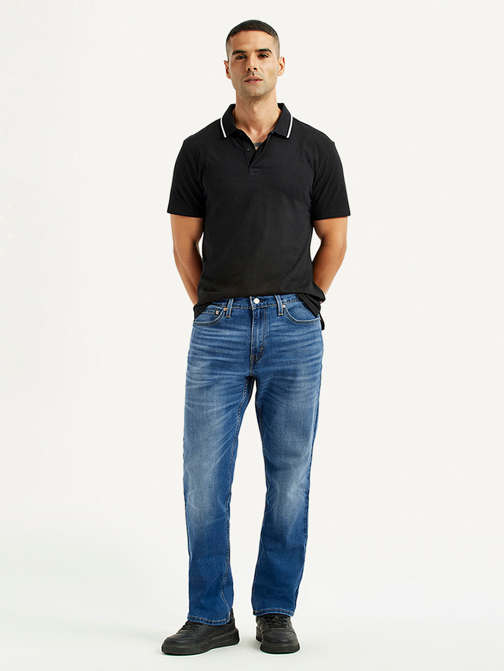 Men's 541 Blue Athletic Tapered Fit Mid Rise Jeans